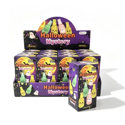 Halloween Mystery Blind Box Squishy Juguete Alivio Estrés Forma Botella Suave Con Purpurina Rebote Lento Diversión Fiesta