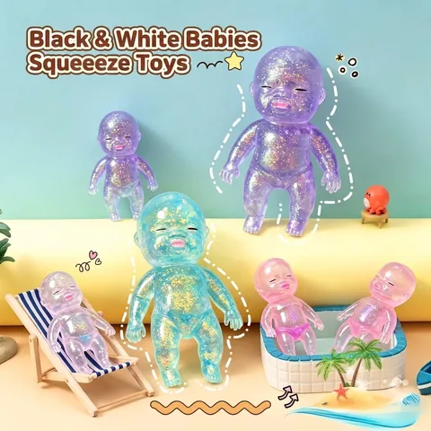 Schillernde Glitzer Babypuppe Squishy Spielzeug Maltose Langsam Steigend Stressabbau Quetschspielzeug Für Kinder Erwachsene Geschenk