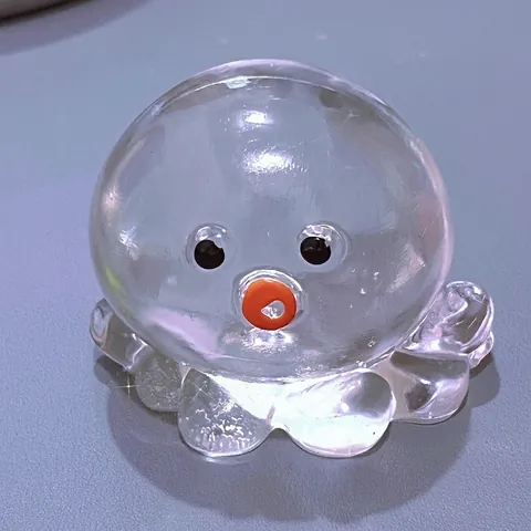 Mignon Poulpe Méduse Jouet Squishy TPR Translucide Paillettes Décompression Soulagement du Stress Jouet à Presser pour Adultes Enfants Cadeau