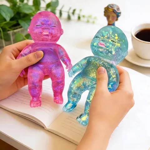 Schillernde Glitzer Babypuppe Squishy Spielzeug Maltose Langsam Steigend Stressabbau Quetschspielzeug Für Kinder Erwachsene Geschenk