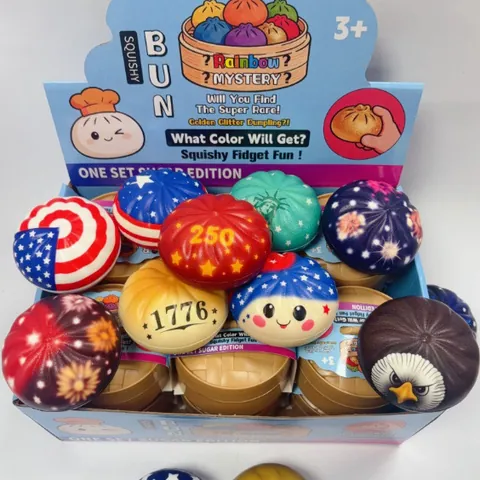 Simulation Baozi Squishy Toy Stress Relief Squeeze Fidget Toy For Kids Adults Smile Pattern Dumpling Mystery Box Gift