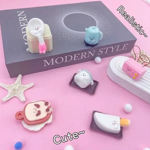 Simulation Kitchenware Squishy Toy Cartoon Kitchen Utensils Stress Relief Toy For Kids Adults Fun Pendant Gift