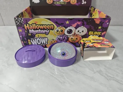 Halloween Squishy Toy Glitter Stress Relief Squeeze Toy Bun Shape Pumpkin Eyeball Ghost Pattern For Kids Adults Gift