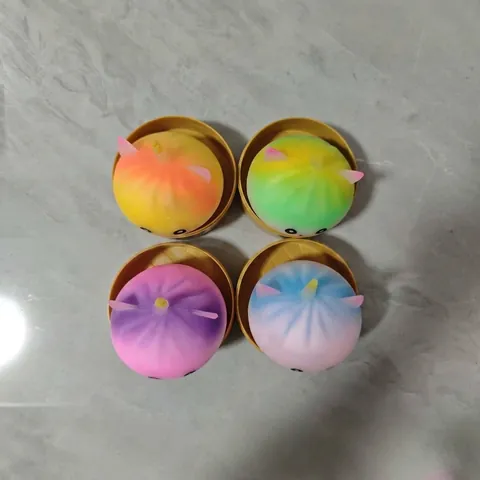 Giocattolo Antistress Squishy a Forma di Panino Unicorno Cartone Animato Colore Sfumato Glitzer Halloween per Bambini
