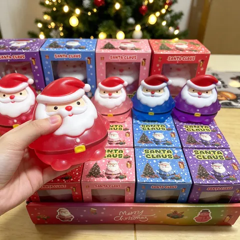 Weihnachten Weihnachtsmann Squishy Spielzeug Langsam Erholend Stressabbau Weich TPR Handspielzeug Mit Geschenkbox Feiertag Party Dekoration