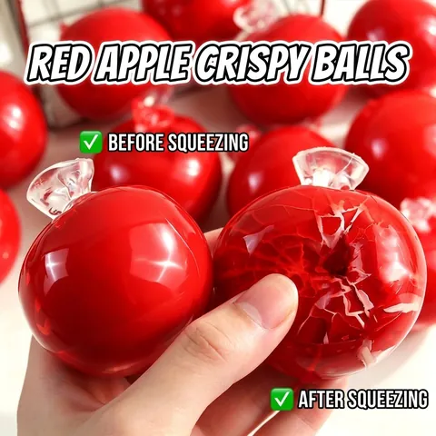 Apfel Squishy Ball Mit Knusper-Textur Stressabbau Spielzeug Handgefertigte Simulation Frucht Squeeze Spielzeug Geschenk