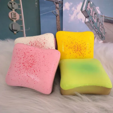 Simulation Toast Bread Squishy Slow Rebound Stress Relief Toy Soft Sticky Mido Style Squeeze Toy For Adults Kids Decorative Gift