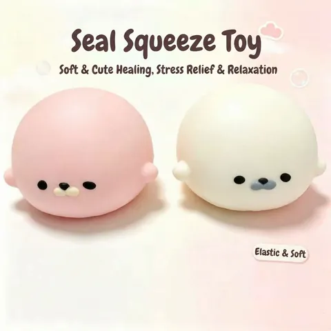 Cute Seal Squishy Toy Slow Rising Soft Foam Animal Stress Relief Squeeze Toy For Children Adults Desk Decoration Gift