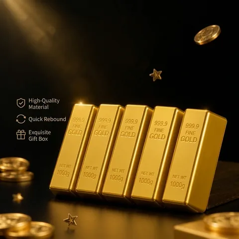 Simulation Gold Brick Squishy Toy Slow Rebound PU Foam Gold Bar Stress Relief Squeeze Toy For Adults Office Desk Decor Gift