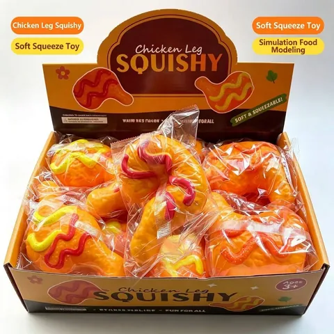 Simulated Chicken Drumstick Squishy Slow Rebound PU Foam Toy For Stress Relief Creative Food Shape Fidget Toy For Adults Kids Gift