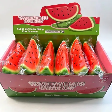 Realistic Bitten Watermelon Slice Squishy Toy PU Slow Rising Fruit Scented Stress Relief Squeeze Toy For Kids Adults Gift