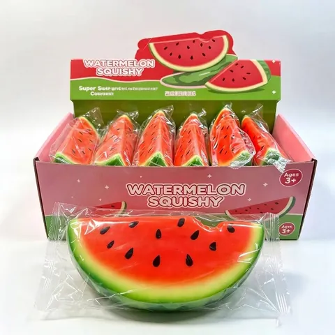 Realistic Bitten Watermelon Slice Squishy Toy PU Slow Rising Fruit Scented Stress Relief Squeeze Toy For Kids Adults Gift
