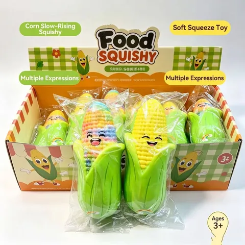 Smiling Corn Simulation Fruit PU Slow Rebound Squishy Stress Relief Toy Soft Squeeze Toy For Kids Adults Gift