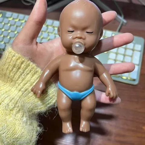 Simulation Schwarz Baby Blasenblasendes Squishy Spielzeug Zum Stressabbau Realistische Silikon Weiche Puppe Handflächengröße