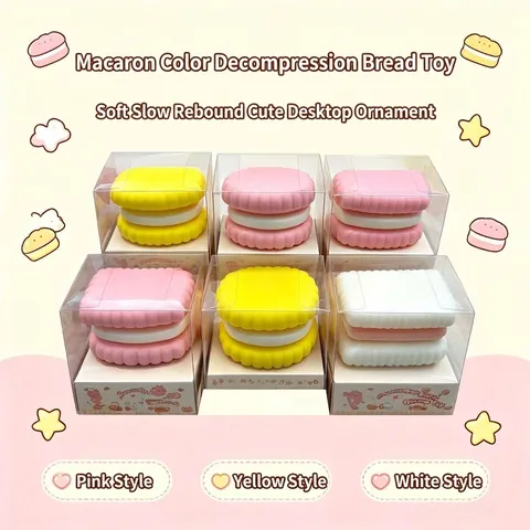 Simulation Sandwich Biscuit Squishy Toy Slow Rebound Stress Relief Squeeze Toy Soft Food Shape Toy For Kids Adults Gift