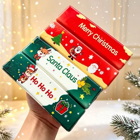 Noël Squishy Beurre Bâton Rebond Lent Anti-stress Jouet Dessin Animé Père Noël Élan Motif Cadeau de Fête