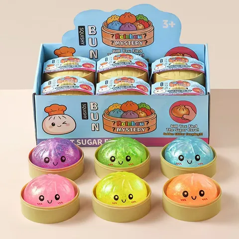 Kawaii Προσομοίωση Ψωμάκι Squishy Παιχνίδι Ανακούφισης από το Στρες Παιχνίδι Συμπίεσης Με Ατμομάγειρα TPR Gel Glitter Για Παιδιά Ενήλικες