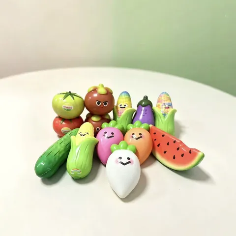 Simulation Vegetable Fruit Slow Rebound PU Foam Squishy Stress Relief Decompression Toy Cartoon Corn Watermelon Tomato Mangosteen