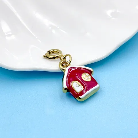 Stainless Steel 18K Gold Plated Enamel Charms For DIY Necklace Bracelet Marine Style Shell House Flower Rhinestone Pendant