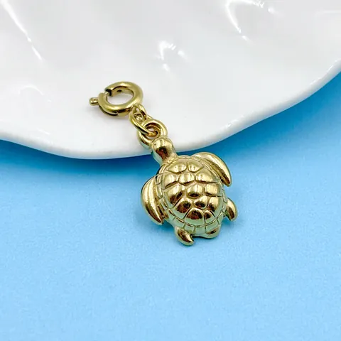 Ocean Style Stainless Steel Pendant Charm Shell Octopus Dolphin Seahorse Turtle Anchor Gold Plated Enamel For DIY Jewelry Making