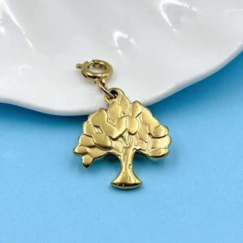 Dijes de Acero Inoxidable DIY Cola de Sirena Árbol de la Vida Corazón Colgante Cierre de Resorte Strass Joyería Accesorio