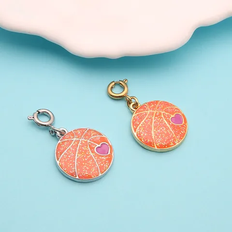 DIY Alloy Enamel Sports Ball Charms Soccer Volleyball Earth Scenery Pendants For Necklace Bracelet Jewelry Making Accessories