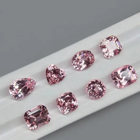 Zaffiro Rosa Flor de Cerezo Creado en Laboratorio Piedra Preciosa Suelta Cortes Múltiples Método Czochralski