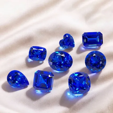 Lab Grown Cobalt Blue Spinel Polished Loose Gemstone Round Heart Emerald Cut Synthetic Blue Stones for DIY Jewelry Crafts