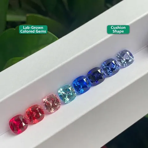 Lab-Grown Colored Gemstone Loose Stones VVS Clarity Cushion Cut Synthetic Sapphire Ruby Paraiba For Jewelry Making Women Jewelry Accessories