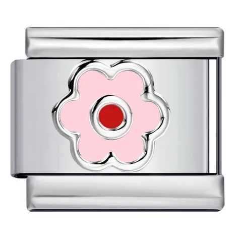 Maglia Bracciale Italian Charm in Acciaio al Titanio Gioielli Modulari DIY Ciondoli a Forma di Farfalla Floreale Colorata in Smalto