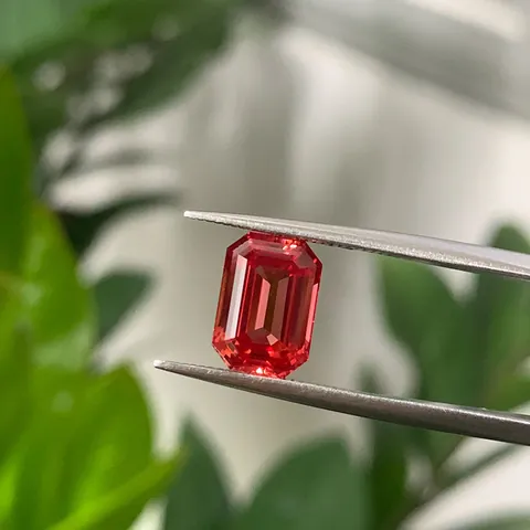 Piedra Preciosa Suelta de Corte Esmeralda Creada en Laboratorio Claridad VVS Zafiro Rubí Síntesis Padparadscha para Accesorios de Creación de Joyas