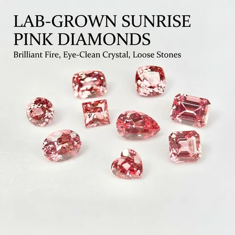 Zaffiro Padparadscha Creato in Laboratorio Rosa Alba Pietra Sciolta per Gioielli Fai da Te VVS Lucidato Pietra Preziosa