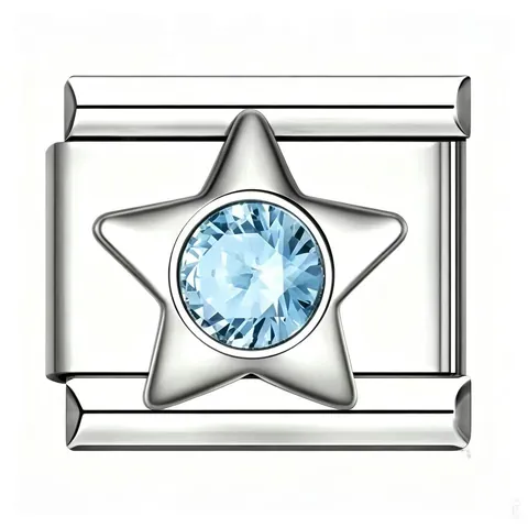 Accessorio per Componente del Bracciale Modulare Fai-da-te con Stella in Zirconia a Maglie Italiane in Acciaio Inossidabile per Gioielli da Donna