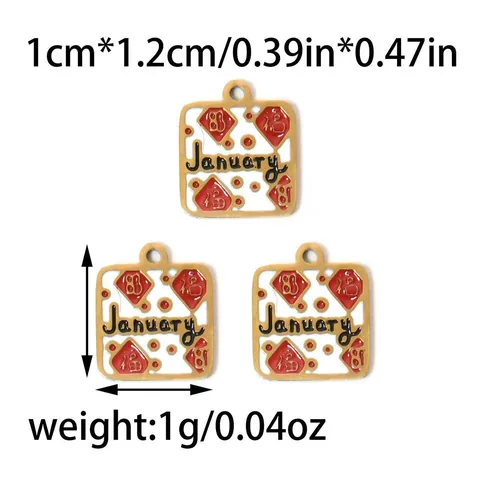 Maglie di Compleanno Mese Fascino Italiano Ciondolo in Acciaio Inossidabile Smalto DIY Accessorio per Bracciale Maglia Modulare