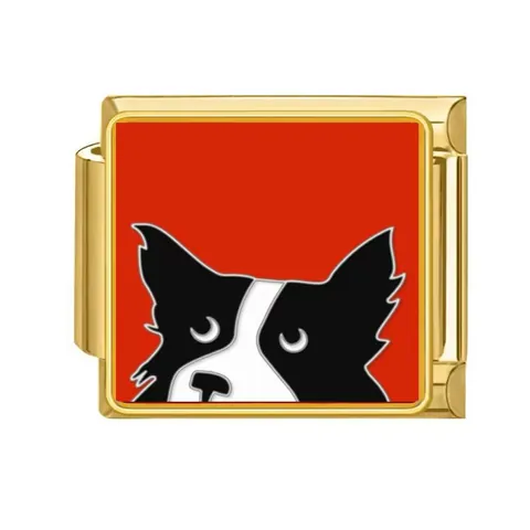 Vergoldete Edelstahl Italienische Charm Glieder DIY Modulare Armband Schmuck Zubehör Süße Cartoon Tiere Katze Hund Muster Strass Charms