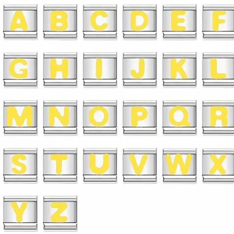 Ciondolo Italiano in Acciaio Inossidabile Modulo Alfabeto Fai da Te Bracciale Elastico Serie Alfabeto per Gioielli Donna