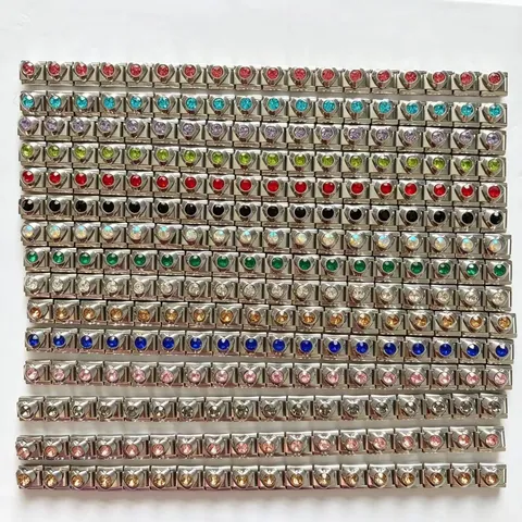 Bracciale Charm Italiano in Acciaio Inossidabile con Cuore in Zirconia per Donna Accessorio per Modulo di Gioielli Personalizzato Fai da Te