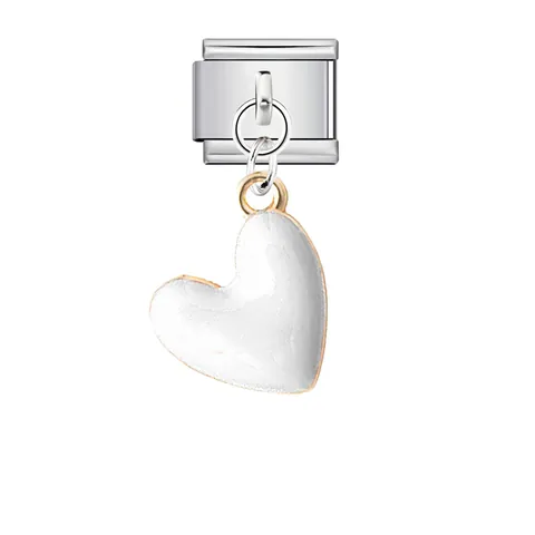 Italian Charm Link Heart Pendant Stainless Steel Modular Elastic Bracelet Accessory For DIY Jewelry Modular Watch Chain