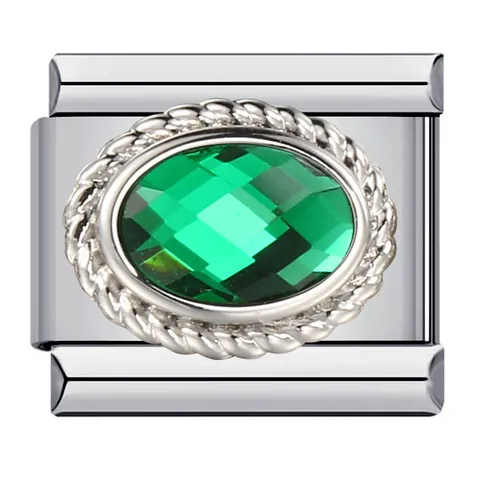Modulo per Bracciale Italiano in Acciaio Inossidabile Pietra Portafortuna per Fai da Te Bracciale Modulare Gioielli con Zirconia per Donna Regalo di Moda