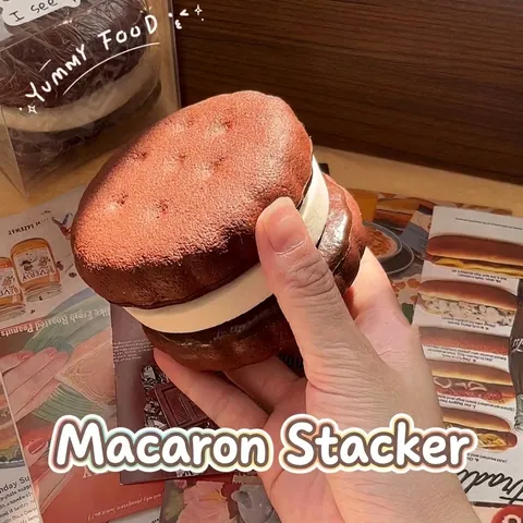 Simulatie Macaron Squishy Speelgoed Trage Terugslag Zachte PU Sandwich Koekje Taart Vorm Stressverlichting Speelgoed Voor Kantoor Dagelijks Gebruik