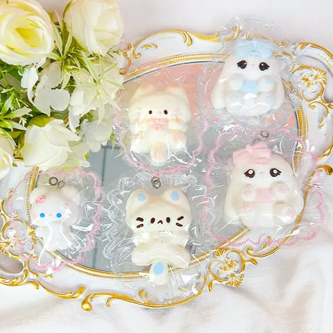 Jouet Squishy en Silicone de Qualité Alimentaire Forme d'Animal Texture Crémeuse Anti-stress Chat Lapin Jouet Sensoriel Doux