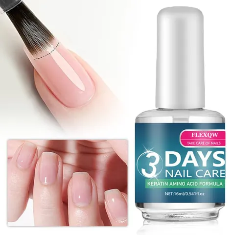 FLEXQW 3 Days Nail Care Treatment 16ml Keratin Amino Acid Formula Moisturizing Gloss Nail Repair Essence Essence For Shiny Nails