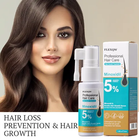Professional Hair Growth Serum Featuring Keratin And Minoxidil For Scalp Care Anti Hair Loss Treatment Strengthening Hair Follicles
