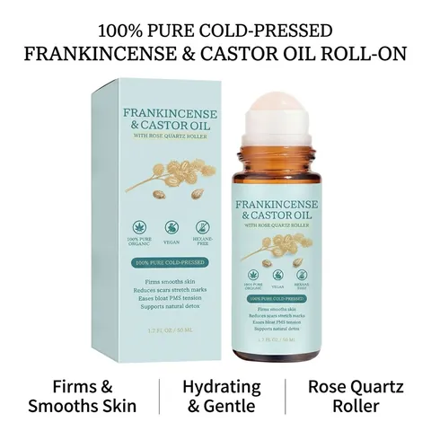 Natural Organic Frankincense And Castor Oil Roller Essential Oil For Body Hydrating And Skin Repair Soothing Skincare Oil
