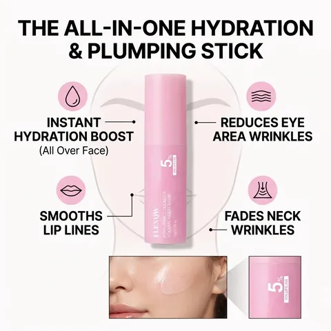 FLEXQW PDRN Pink Collagen Volume Multi Balm Stick Anti-Wrinkle Multi-Stick Balm For Face Eye Neck Plumping Moisturizing Firming Skincare Stick