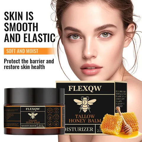Natural Grass Fed Tallow Honey Balm Face Cream Moisturizer Barrier Repair Soothing Skin Care Cream For Dry Skin Recovery