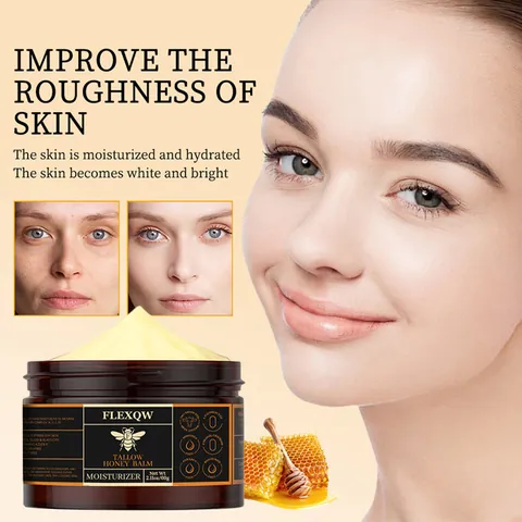 Natural Grass Fed Tallow Honey Balm Face Cream Moisturizer Barrier Repair Soothing Skin Care Cream For Dry Skin Recovery