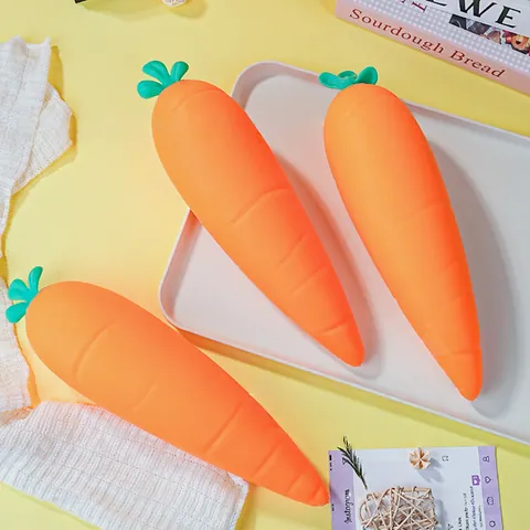 Giocattolo Squishy a Forma di Carota Gigante in Gomma Morbida TPR Modello Alimentare Realistico Antistress Decompressione Regalo