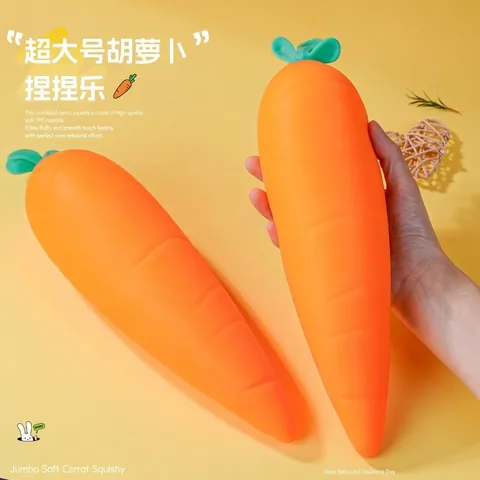Giocattolo Squishy a Forma di Carota Gigante in Gomma Morbida TPR Modello Alimentare Realistico Antistress Decompressione Regalo