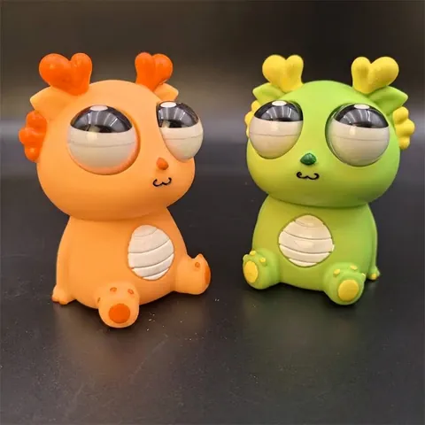 Giocattolo da Spremere Drago Cartone Animato Con Occhi Sgranati Per Antistress Divertente Fidget Toy Per Bambini Adulti Statuetta Animale in Vinile